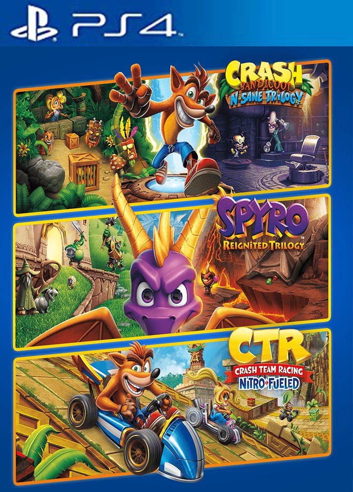Pacote Triplo Crash + Spyro PS4 Mídia Digital